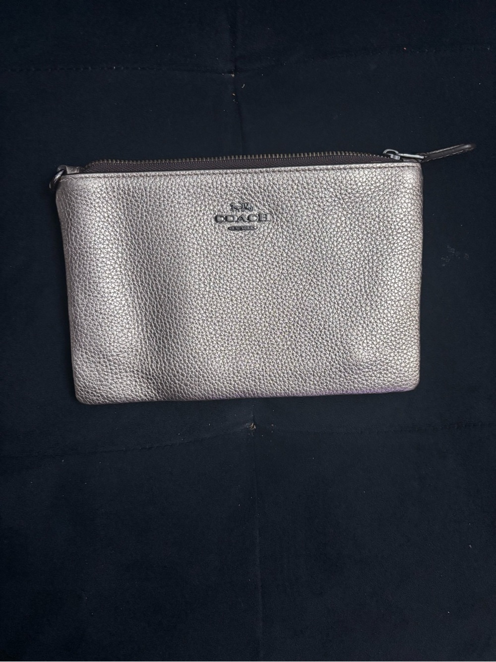 Coach Metallic Pebbled Leather Wristlet - Rose Gold